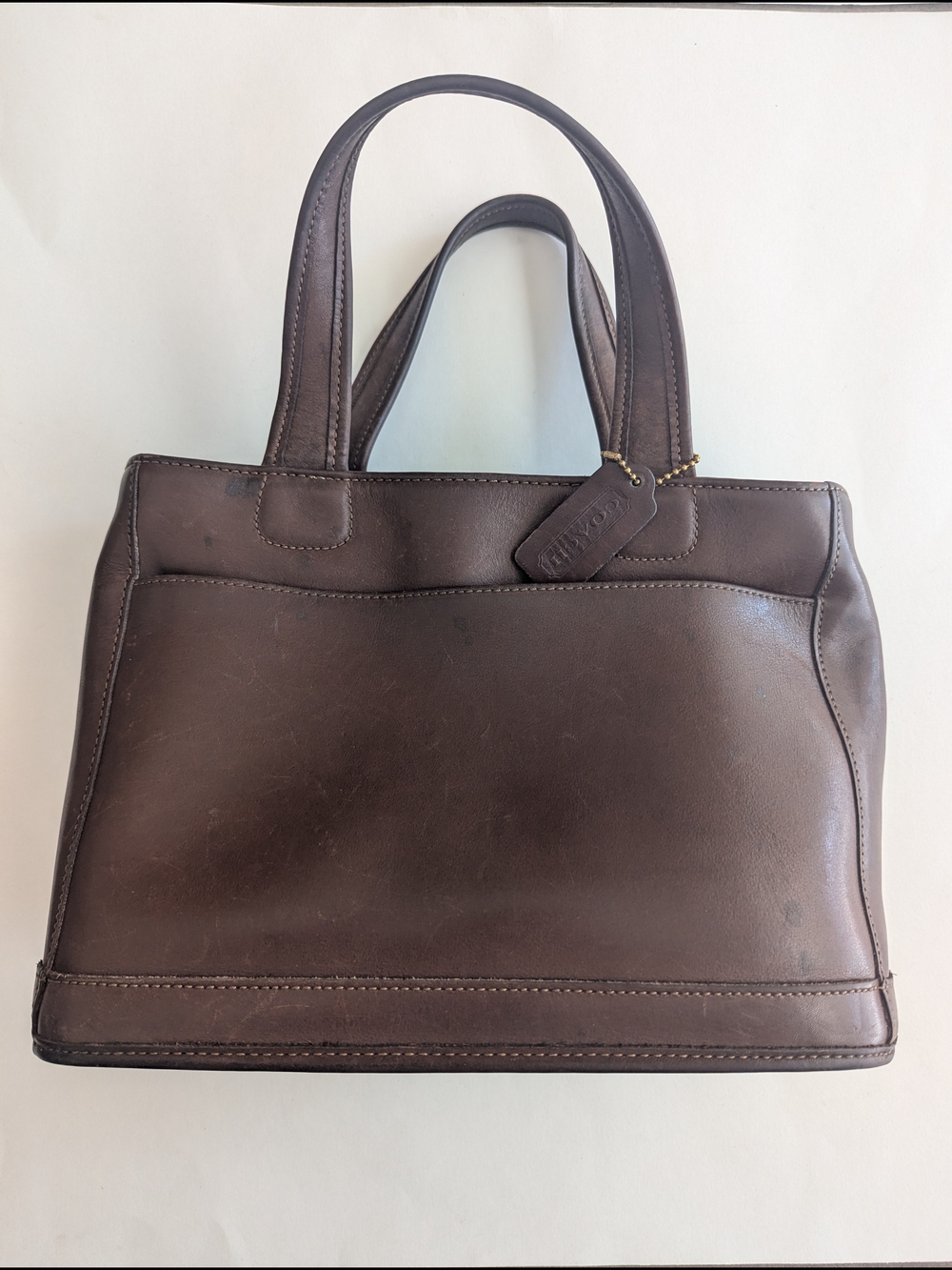 Coach Bleeker 9303 Satchel Handbag Mahogany Brown Leather